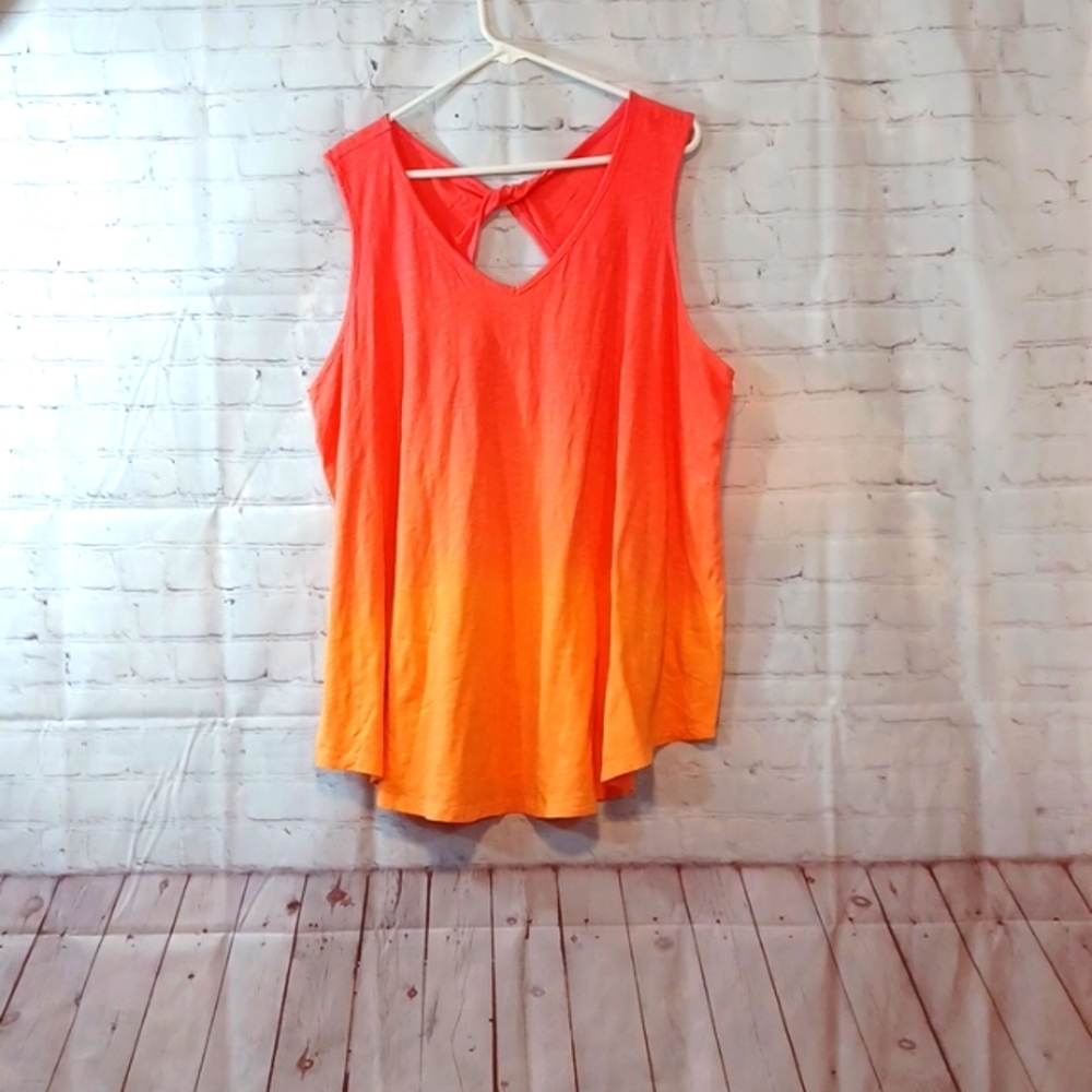 Womans Time & True Orange Tye Dye Summer Top 2XL 20 -22 W NWT .